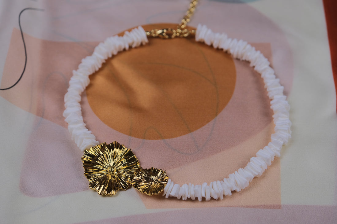 Collier Sable & Fleurs